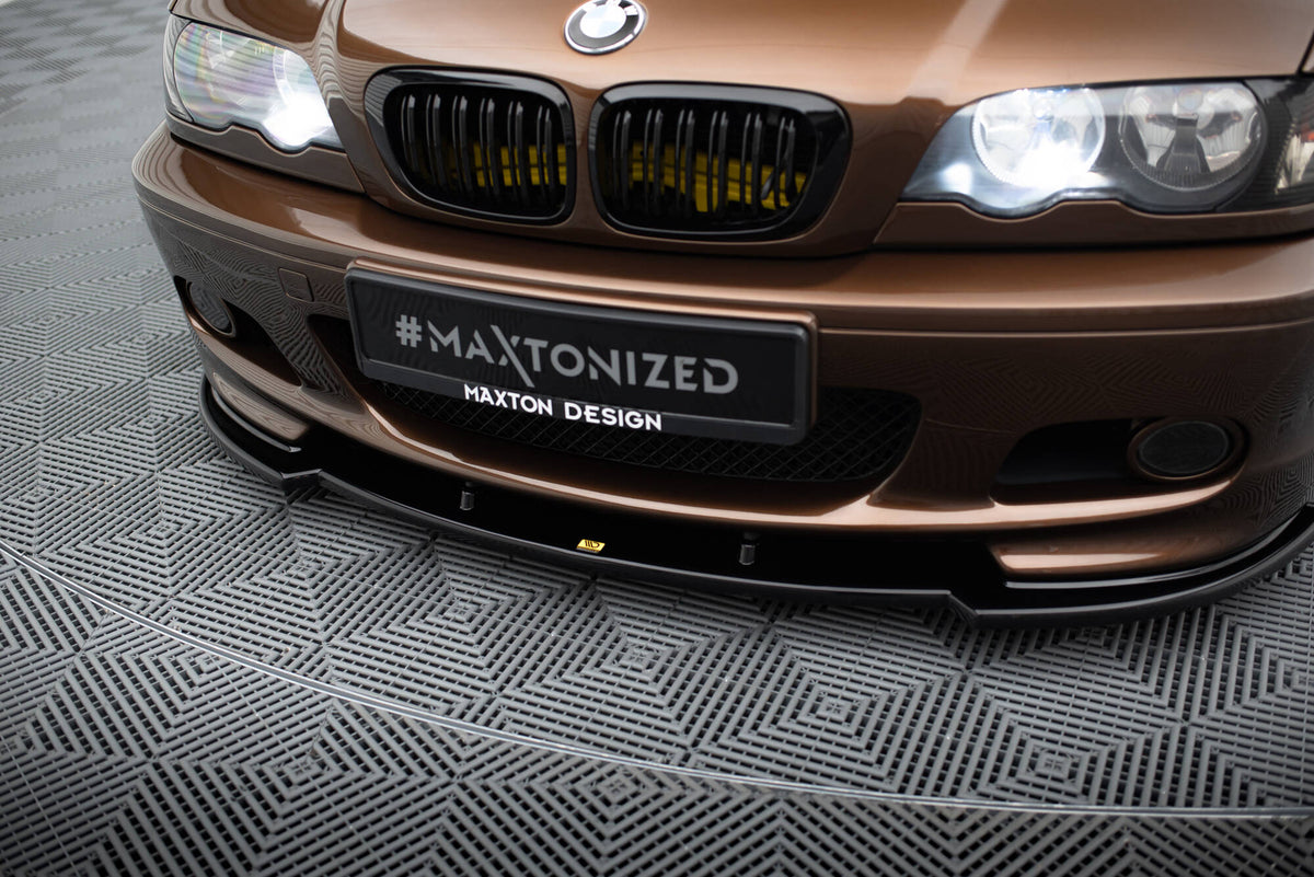 Street+ Spoilerlippe Front Ansatz V.1 passend für BMW 3er E46 M Paket COUPE schwarz Hochglanz – Ansicht 4
