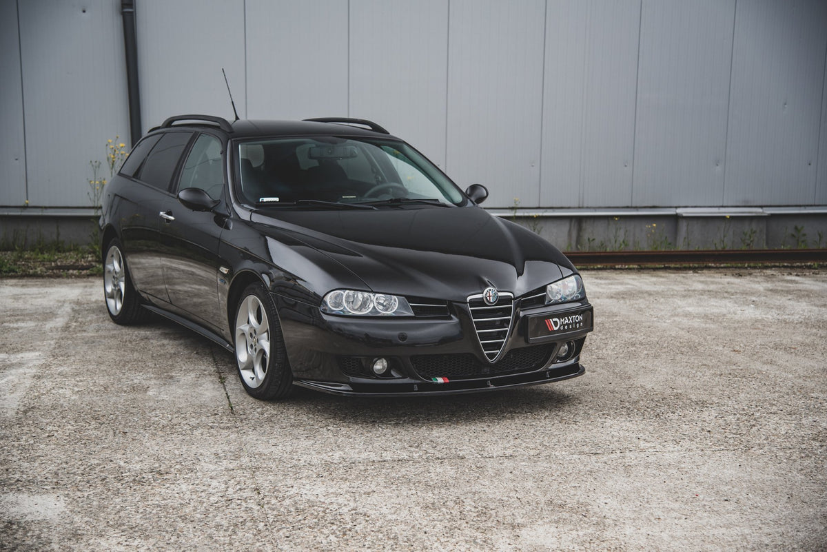 Street+ Spoilerlippe Front Ansatz passend für Alfa Romeo 156 Facelift schwarz Hochglanz – Ansicht 1