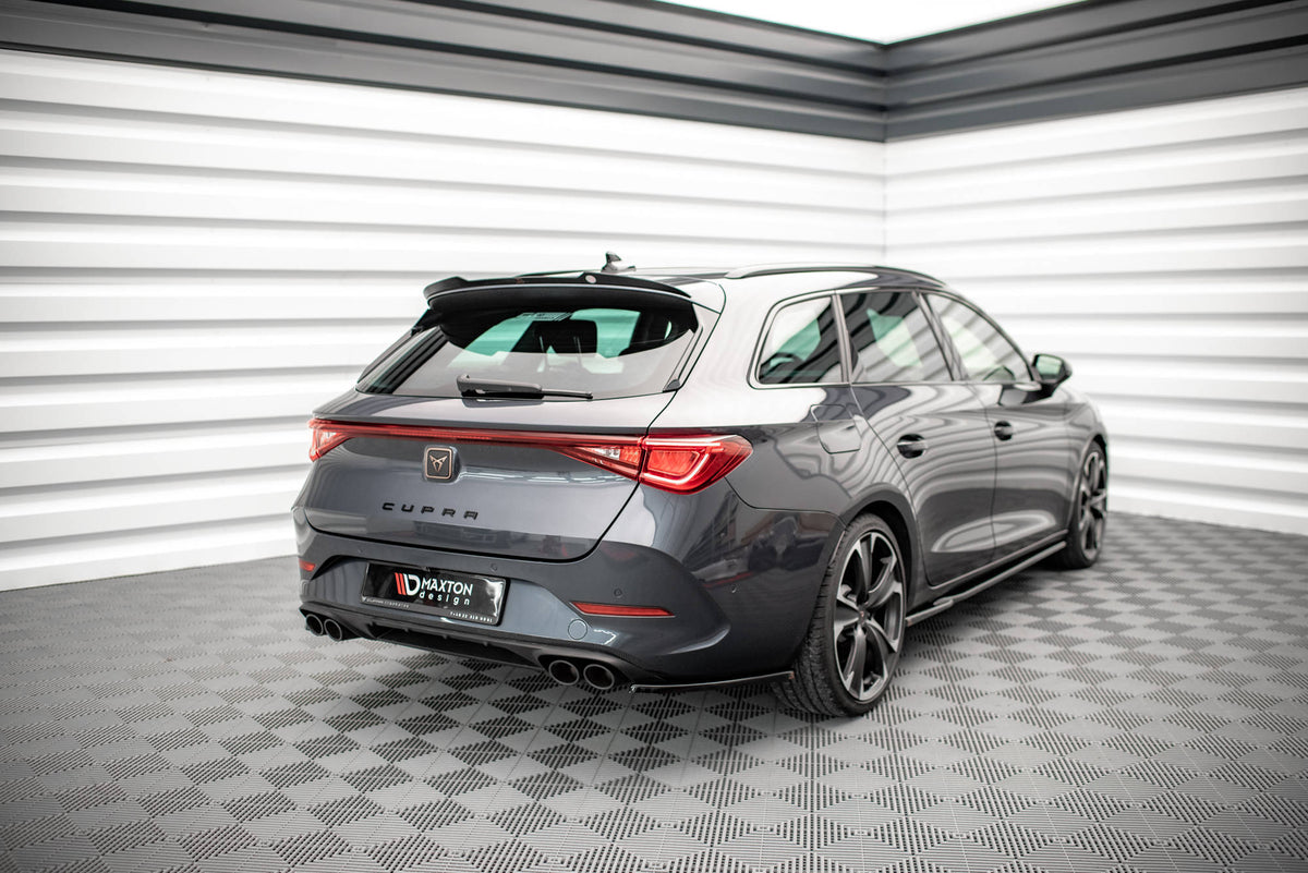 Heck Ansatz Flaps Diffusor V.1 passend für Cupra Leon ST Mk1 Facelift schwarz Hochglanz – Ansicht 3