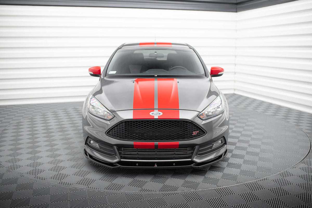 Street+ Spoilerlippe Front Ansatz V.5 passend für Ford Focus ST Mk3 Facelift schwarz Hochglanz – Ansicht 1