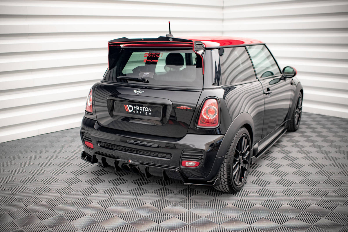 Heck Ansatz Flaps Diffusor V.3 passend für Mini Cooper John Cooper Works R56 schwarz Hochglanz – Ansicht 1