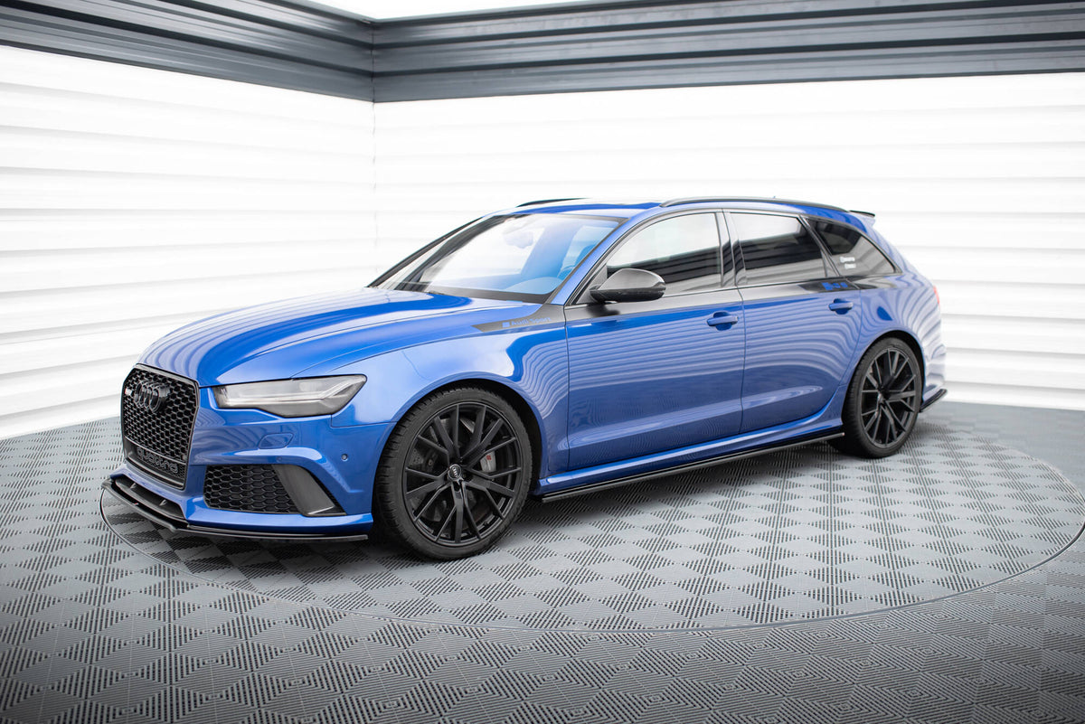 Street+ Seitenschweller Leisten passend für V.1 passend für Audi RS6 C7 / C7 Facelift schwarz Hochglanz – Ansicht 4