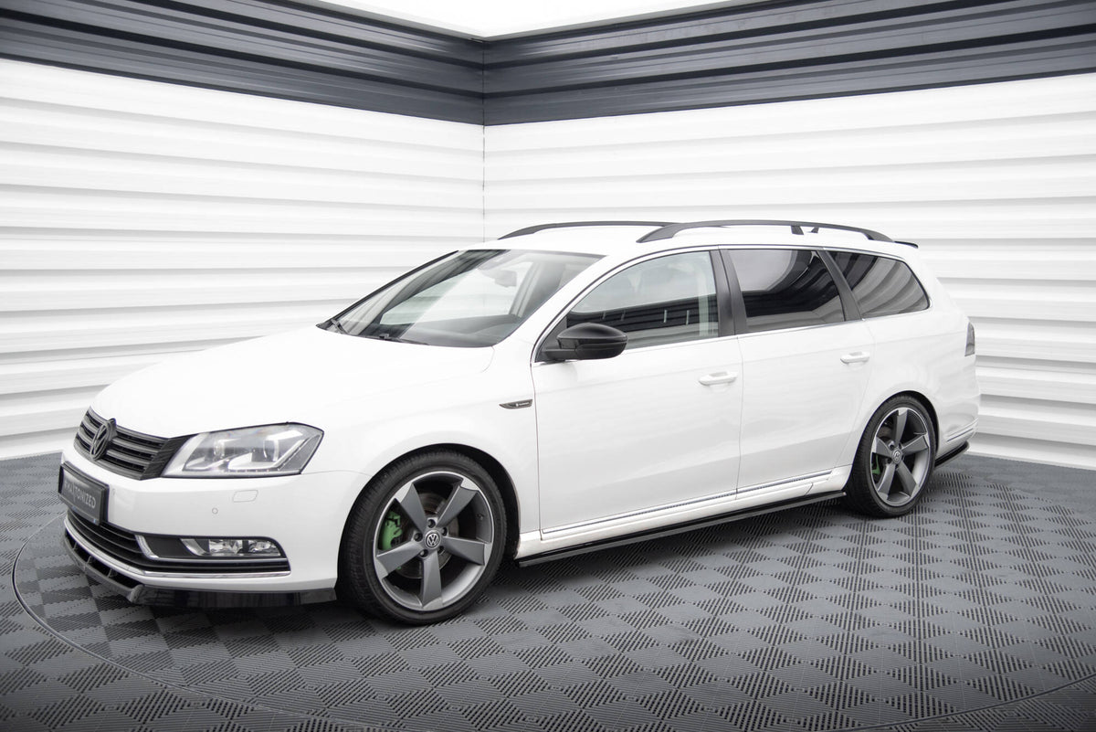 Street+ Seitenschweller Leisten passend für VW Passat B7 schwarz Hochglanz – Ansicht 1