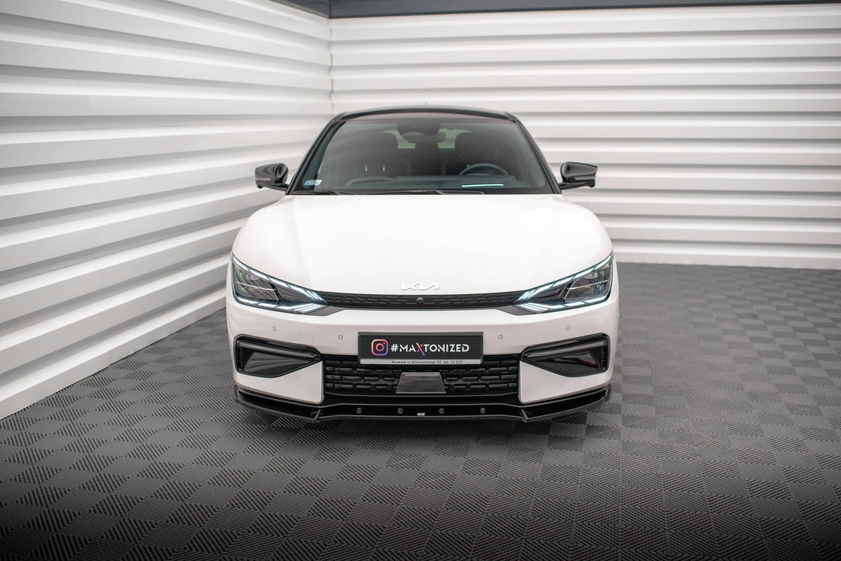 Street+ Spoilerlippe Front Ansatz V.2 passend für Kia EV6 GT-Line Mk1 schwarz Hochglanz – Ansicht 1