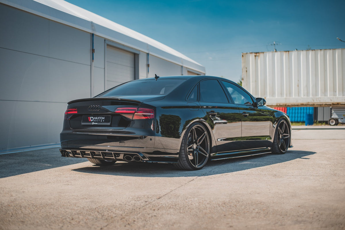Heck Ansatz Flaps Diffusor V.2 passend für Audi S8 D4 Facelift schwarz Hochglanz – Ansicht 6