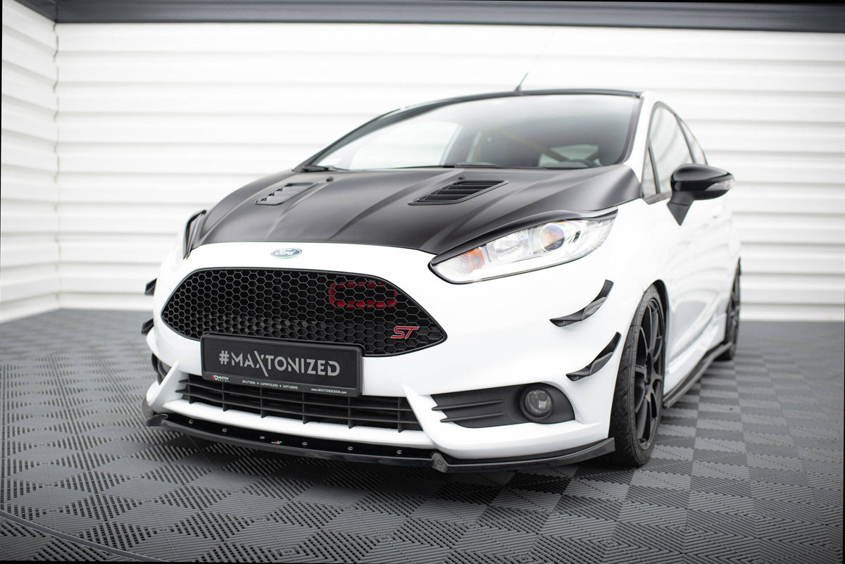 Street+ Spoilerlippe Front Ansatz V.4 passend für Ford Fiesta ST Mk7 Facelift schwarz Hochglanz – Ansicht 3