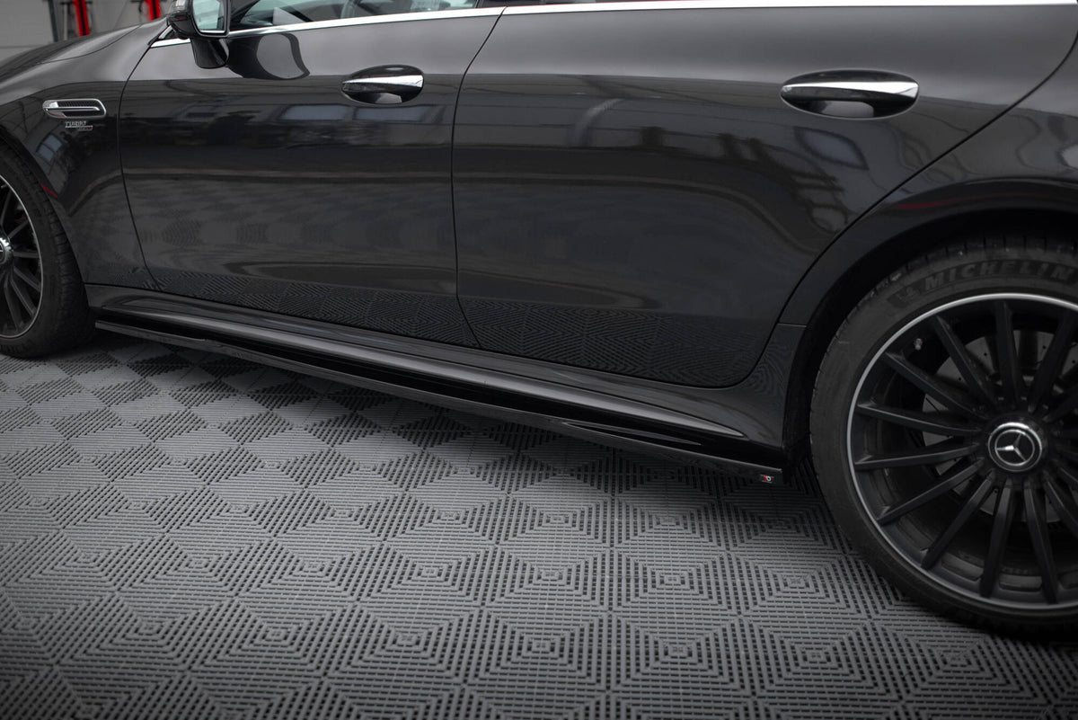 Street+ Seitenschweller Leisten passend für Mercedes-AMG GT 53 4-Door Coupe X290 schwarz Hochglanz – Ansicht 3