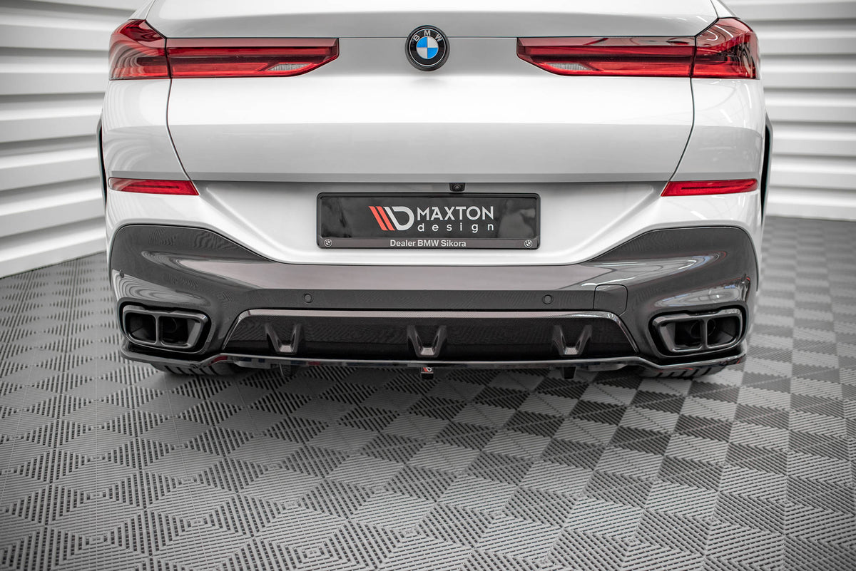 Street+ Mittlerer Diffusor RACE passend für V.1 BMW X6 M-Paket G06 schwarz Hochglanz – Ansicht 1