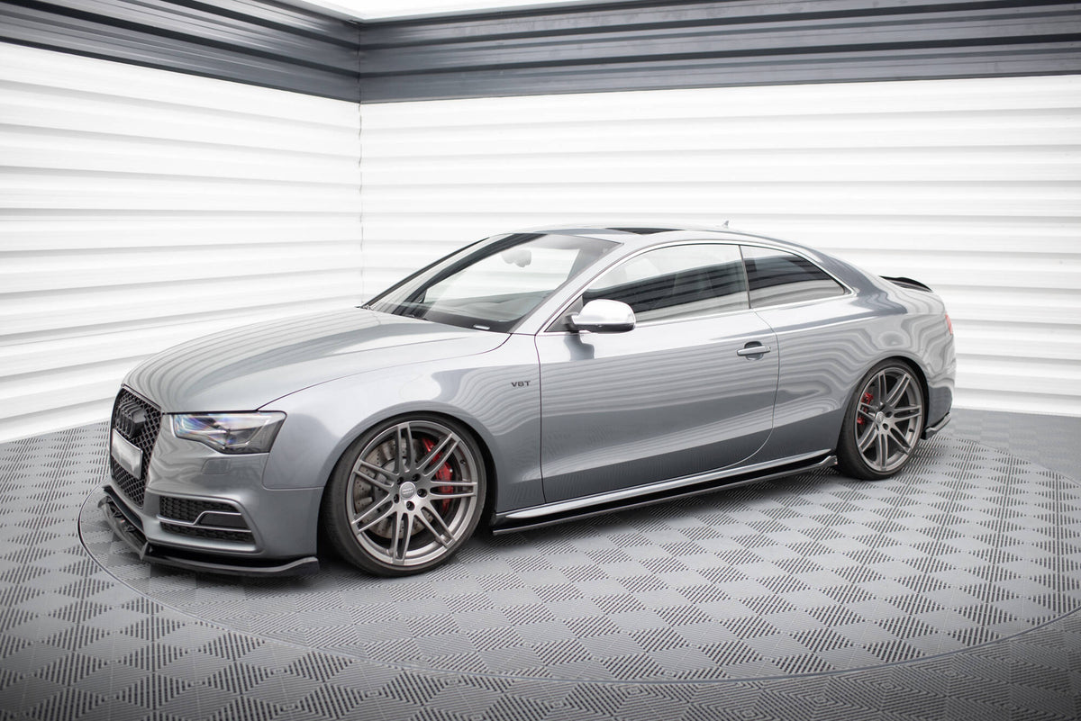 Street+ Seitenschweller Leisten V.2 passend für Audi S5 / A5 S-Line Coupe 8T schwarz Hochglanz – Ansicht 1