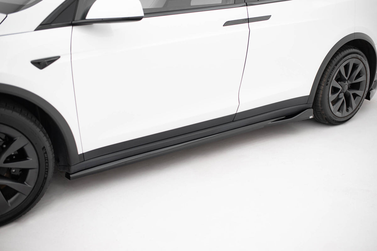 Street+ Seitenschweller Leisten V.2 passend für Tesla Model X Mk1 Facelift schwarz Hochglanz – Ansicht 3
