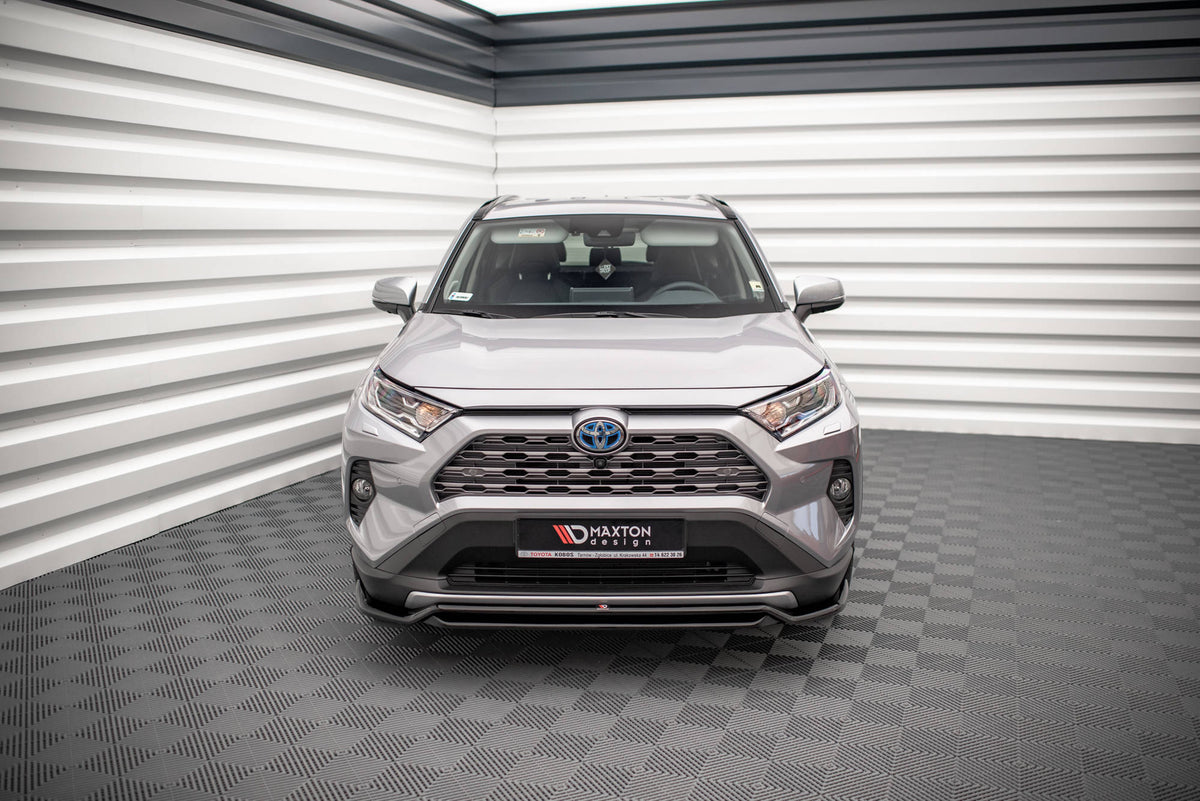 Street+ Spoilerlippe Front Ansatz passend für Toyota RAV4 Mk5 schwarz Hochglanz – Ansicht 1