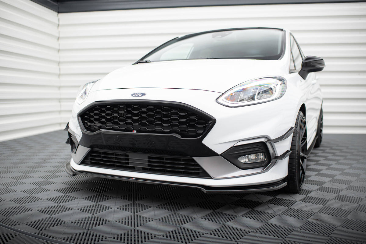 Street+ Spoilerlippe Front Ansatz V.1 passend für Ford Fiesta Mk8 ST / ST-Line schwarz Hochglanz – Ansicht 4