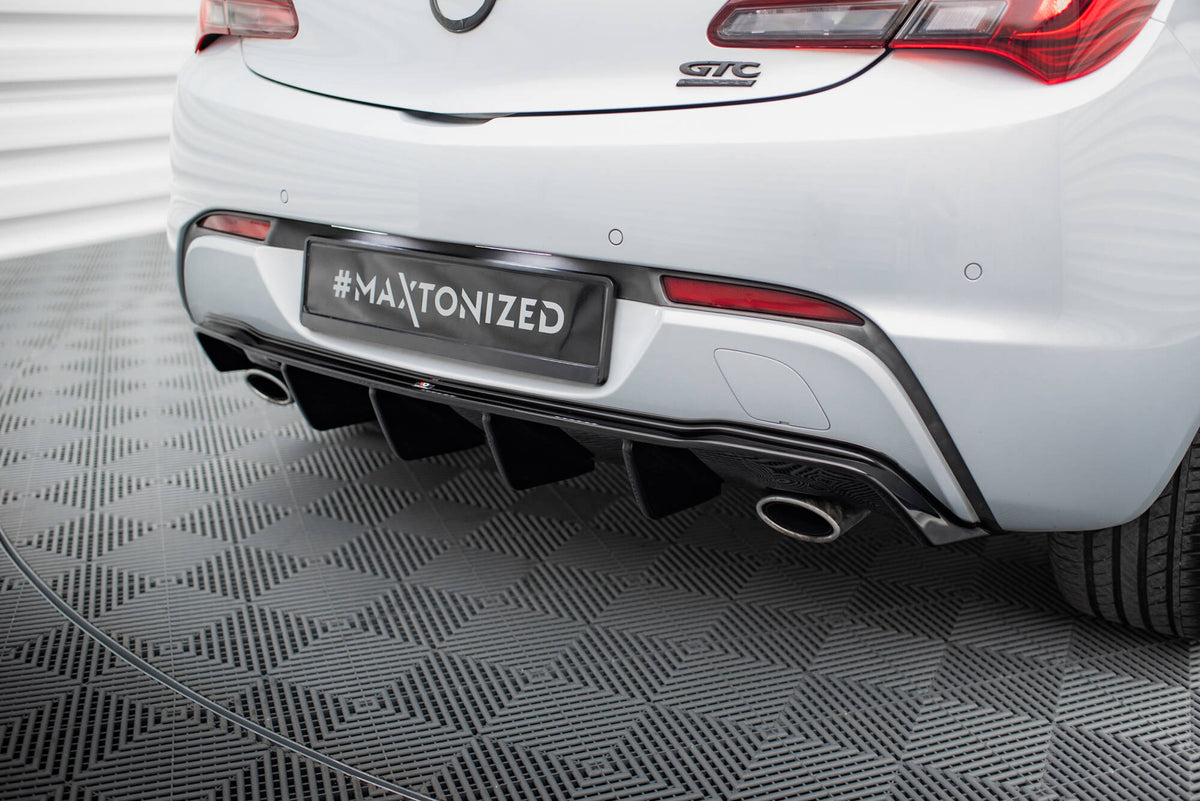 Diffusor Heck Ansatz passend für Opel Astra GTC OPC-Line J (Einzelauspuff li. re.) schwarz Hochglanz – Ansicht 3