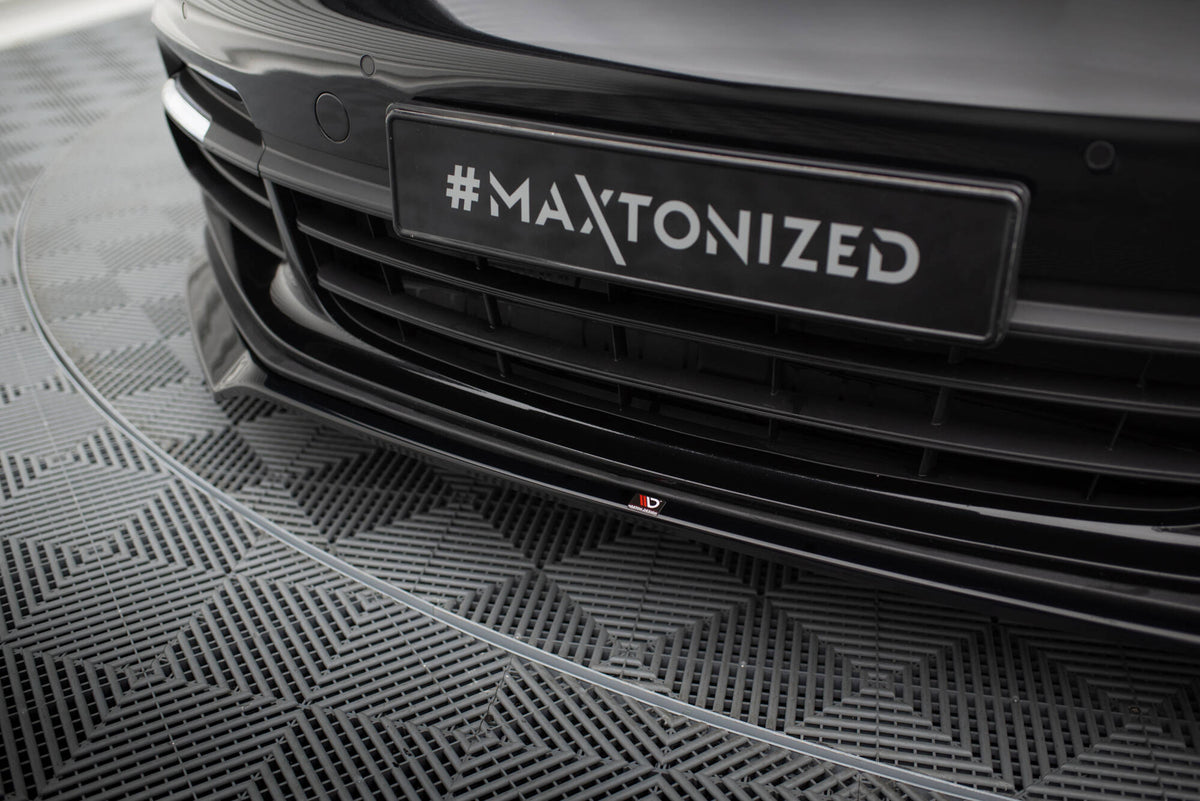 Street+ Spoilerlippe Front Ansatz V.2 passend für Porsche Panamera E-Hybrid / Panamera 4S 971 schwarz Hochglanz – Ansicht 4