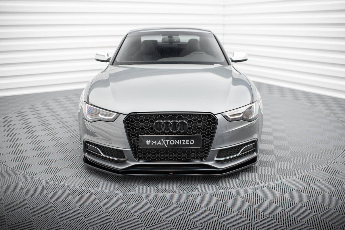 Street+ Spoilerlippe Front Ansatz V.2 passend für Audi S5 / A5 S-Line 8T Facelift schwarz Hochglanz – Ansicht 1