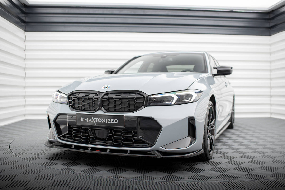 Street+ Spoilerlippe Front Ansatz V.1 passend für BMW 3er M340i / M-Paket G20 / G21 Facelift schwarz Hochglanz – Ansicht 4
