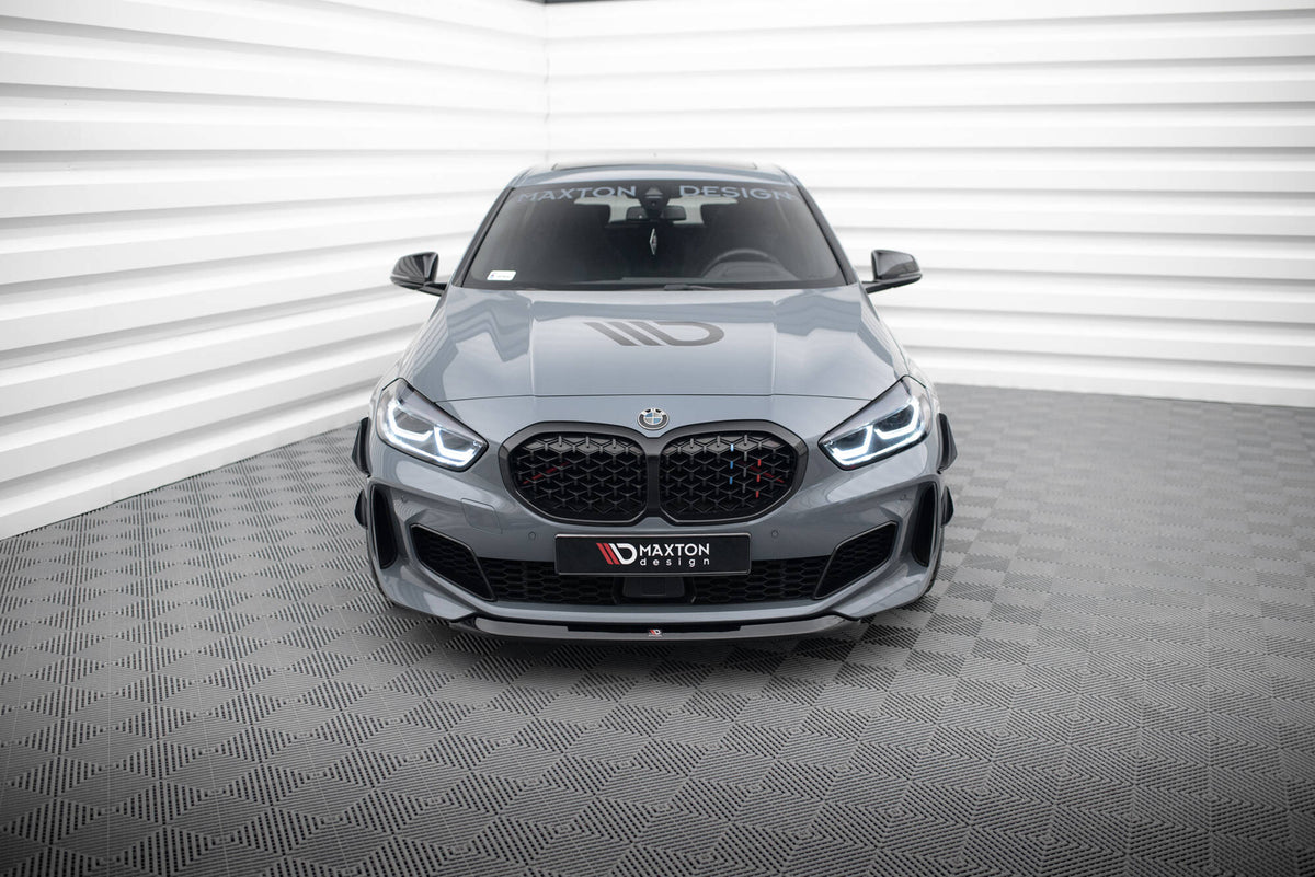 Street+ Spoilerlippe Front Ansatz V.2 passend für BMW 1er M-Paket/ M135i / 128ti F40  schwarz Hochglanz – Ansicht 1