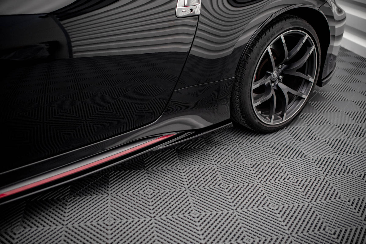Street+ Seitenschweller Leisten V.2 passend für Nissan 370Z Nismo Facelift schwarz Hochglanz – Ansicht 1