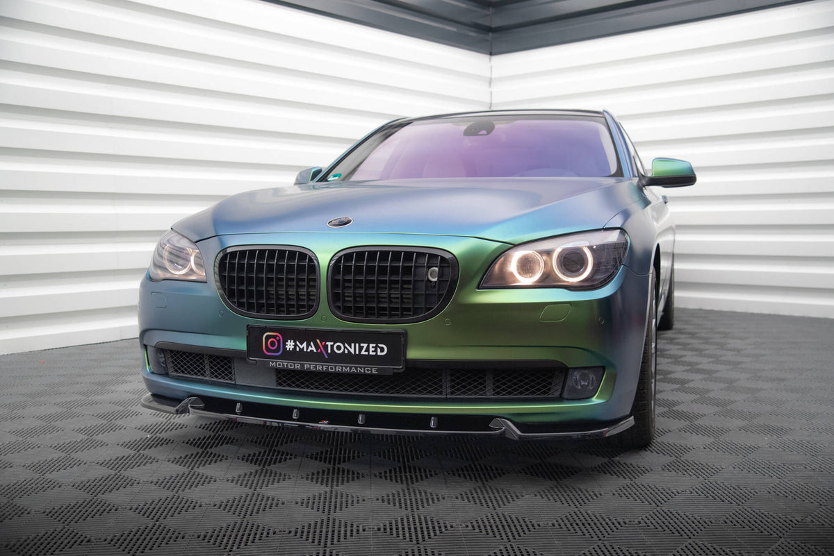 Street+ Spoilerlippe Front Ansatz V.2 passend für BMW 7 F01 schwarz Hochglanz – Ansicht 4