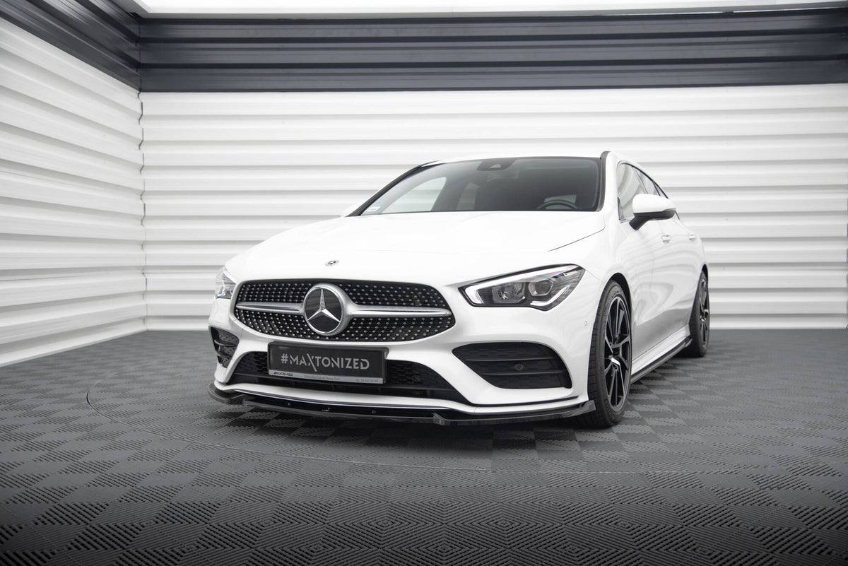Street+ Spoilerlippe Front Ansatz V.2 passend für Mercedes-Benz CLA A35 AMG / AMG-Line C118 schwarz Hochglanz – Ansicht 3
