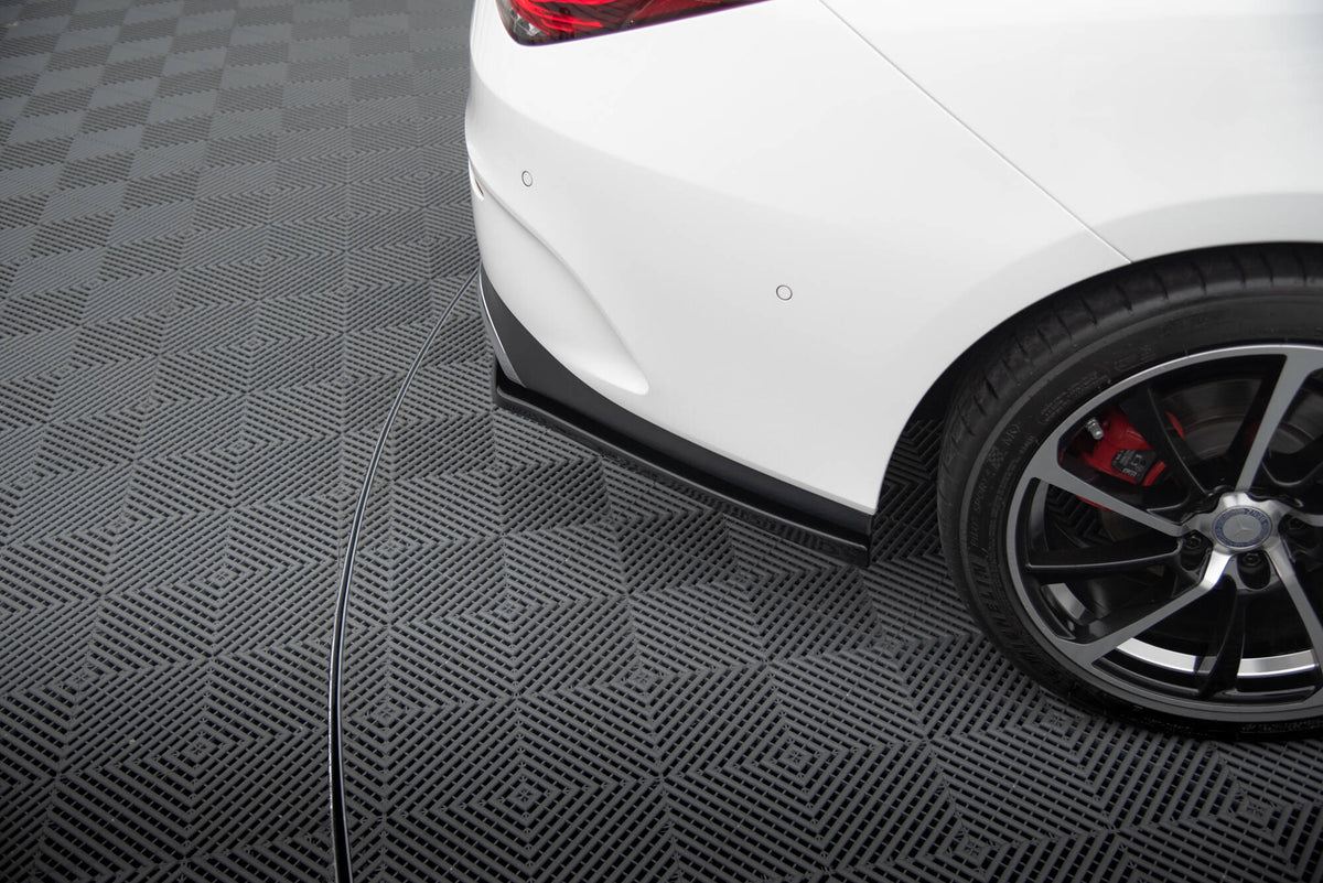 Heck Ansatz Flaps Diffusor passend für Mercedes-Benz CLA  AMG-Line X118 schwarz Hochglanz – Ansicht 4