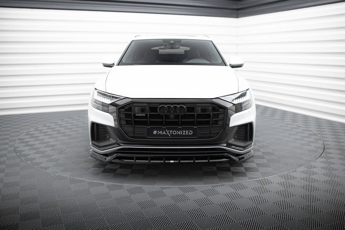 Street+ Spoilerlippe Front Ansatz V.2 passend für Audi SQ8 / Q8 S-Line Mk1 schwarz Hochglanz – Ansicht 1