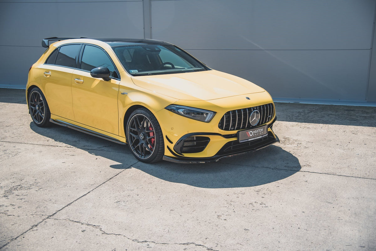 Street+ Spoilerlippe Front Ansatz V.1 passend für Mercedes-AMG A 45 S Aero Pack W177 schwarz Hochglanz – Ansicht 1
