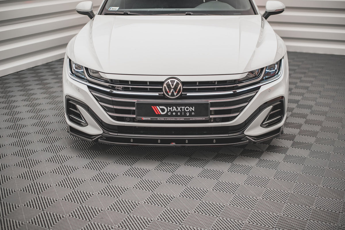 Street+ Spoilerlippe Front Ansatz V.1 passend für VW Arteon R-Line Limousine / Shooting Brake Mk1 Facelift schwarz Hochglanz – Ansicht 1
