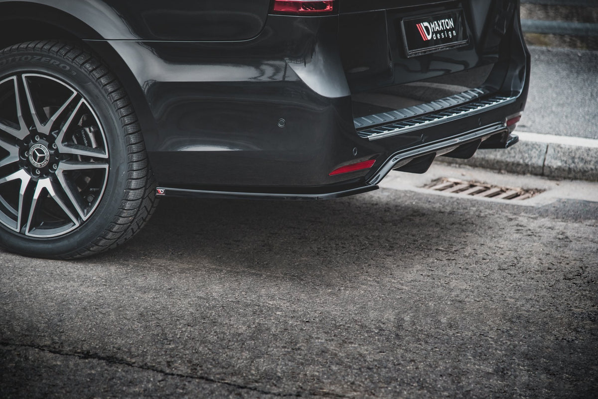 Heck Ansatz Flaps Diffusor V.2 passend für Mercedes-Benz V-Klasse AMG-Line W447 Facelift schwarz Hochglanz – Ansicht 5