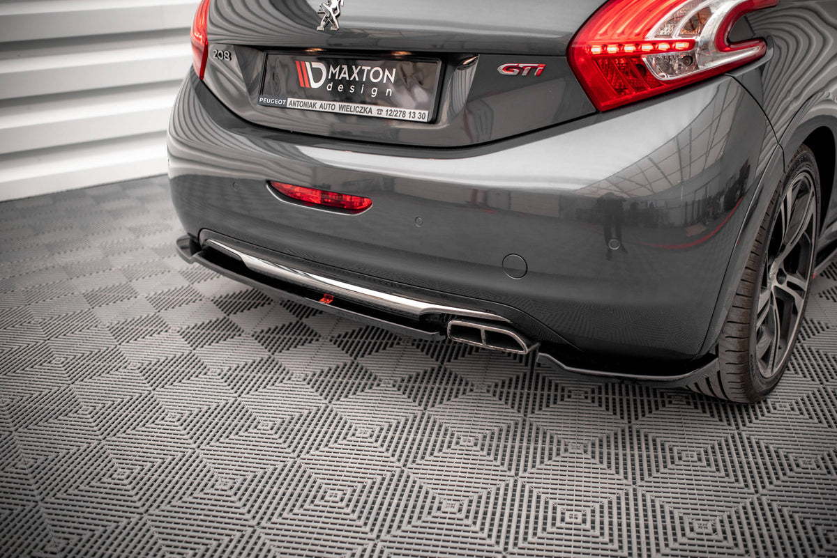 Heck Ansatz Flaps Diffusor passend für Peugeot 208 GTi Mk1 schwarz Hochglanz – Ansicht 1