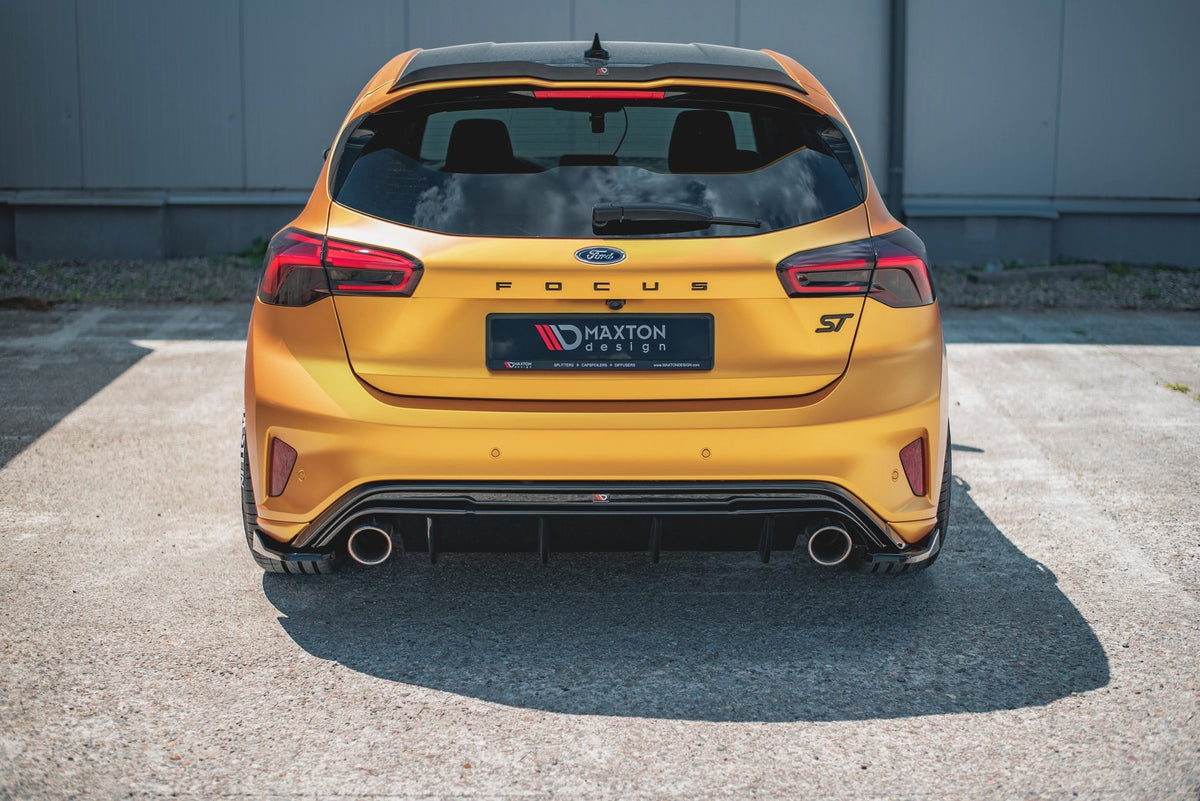 Heck Ansatz Flaps Diffusor V.3 passend für (Für heckansatz V.3) Ford Focus Hatchback ST Mk4  schwarz Hochglanz – Ansicht 8