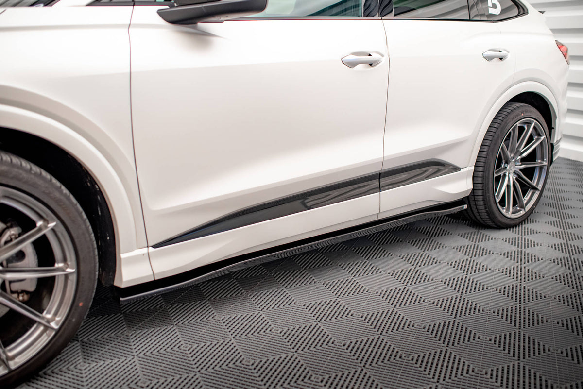 Street+ Seitenschweller Leisten passend für Audi Q4 e-tron Sportback S-line Mk1 schwarz Hochglanz – Ansicht 3