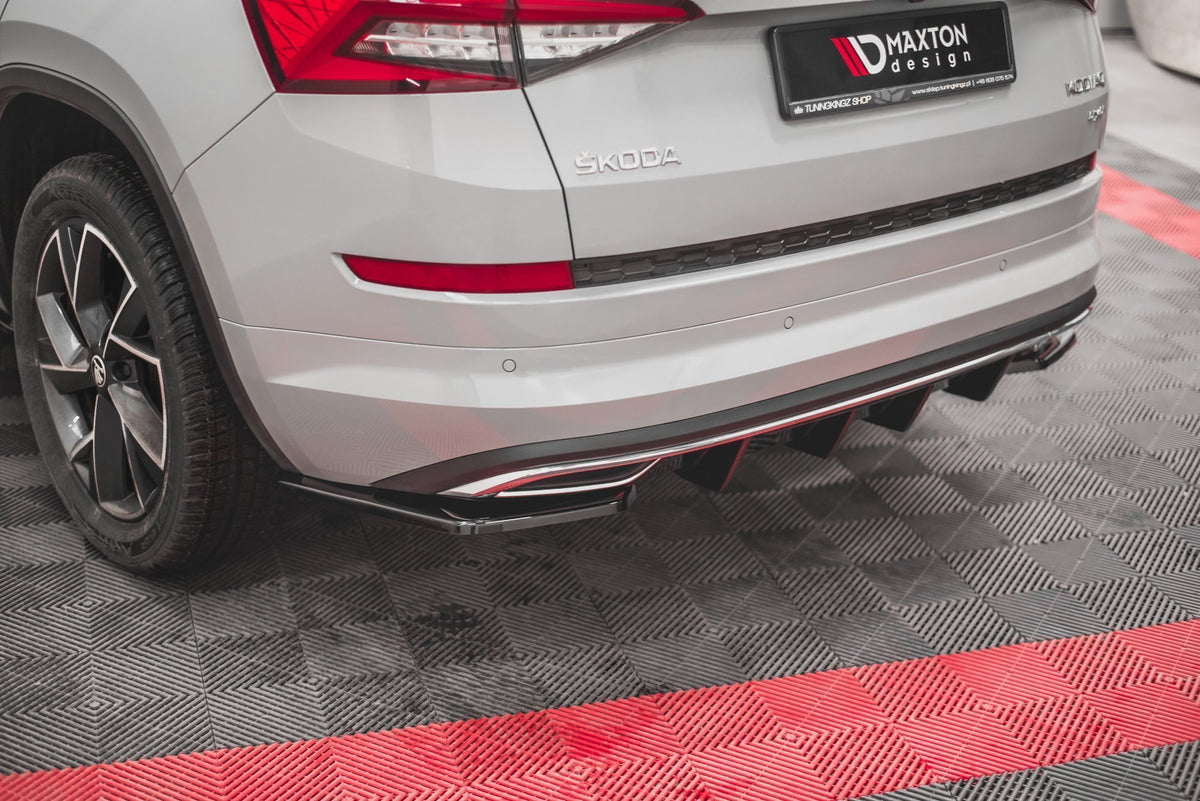 Diffusor Heck Ansatz passend für Skoda Kodiaq Sportline Mk1 / Mk1 Facelift schwarz Hochglanz – Ansicht 3