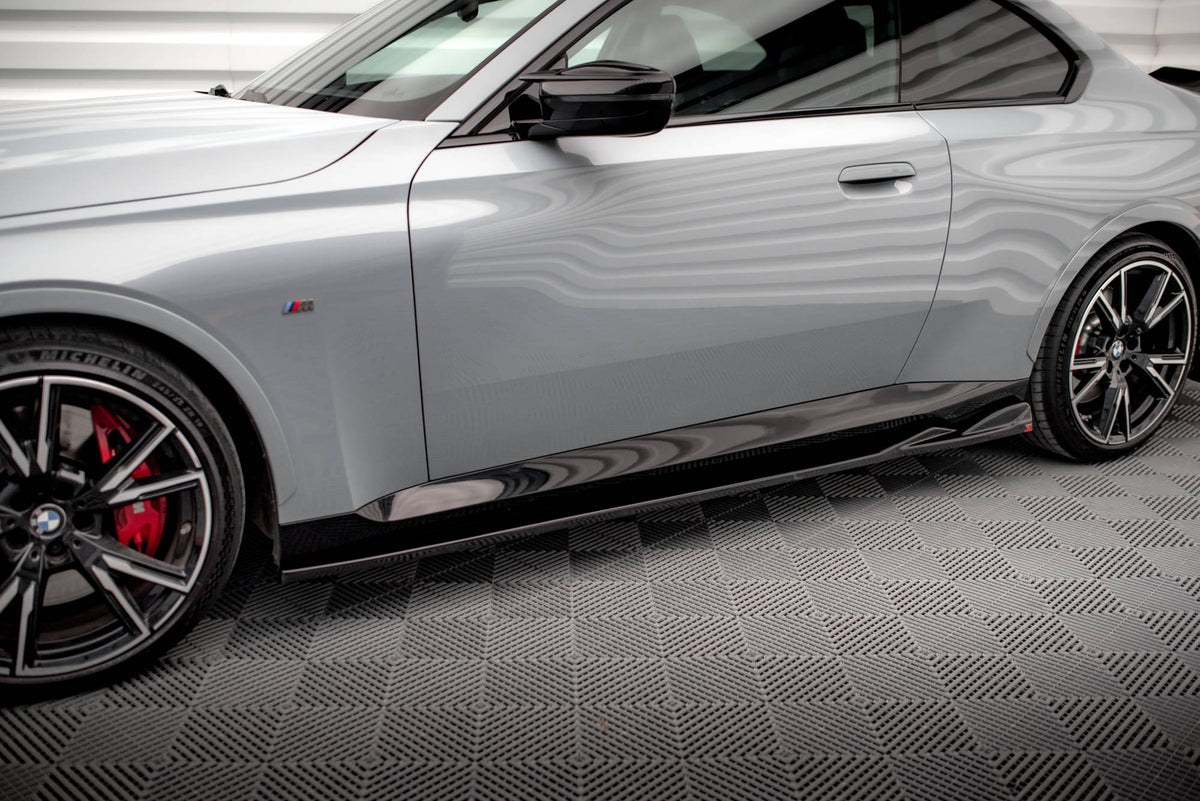 Street+ Seitenschweller Leisten passend für V.1 passend für BMW 2 Coupe M-Paket / M240i G42 schwarz Hochglanz – Ansicht 3