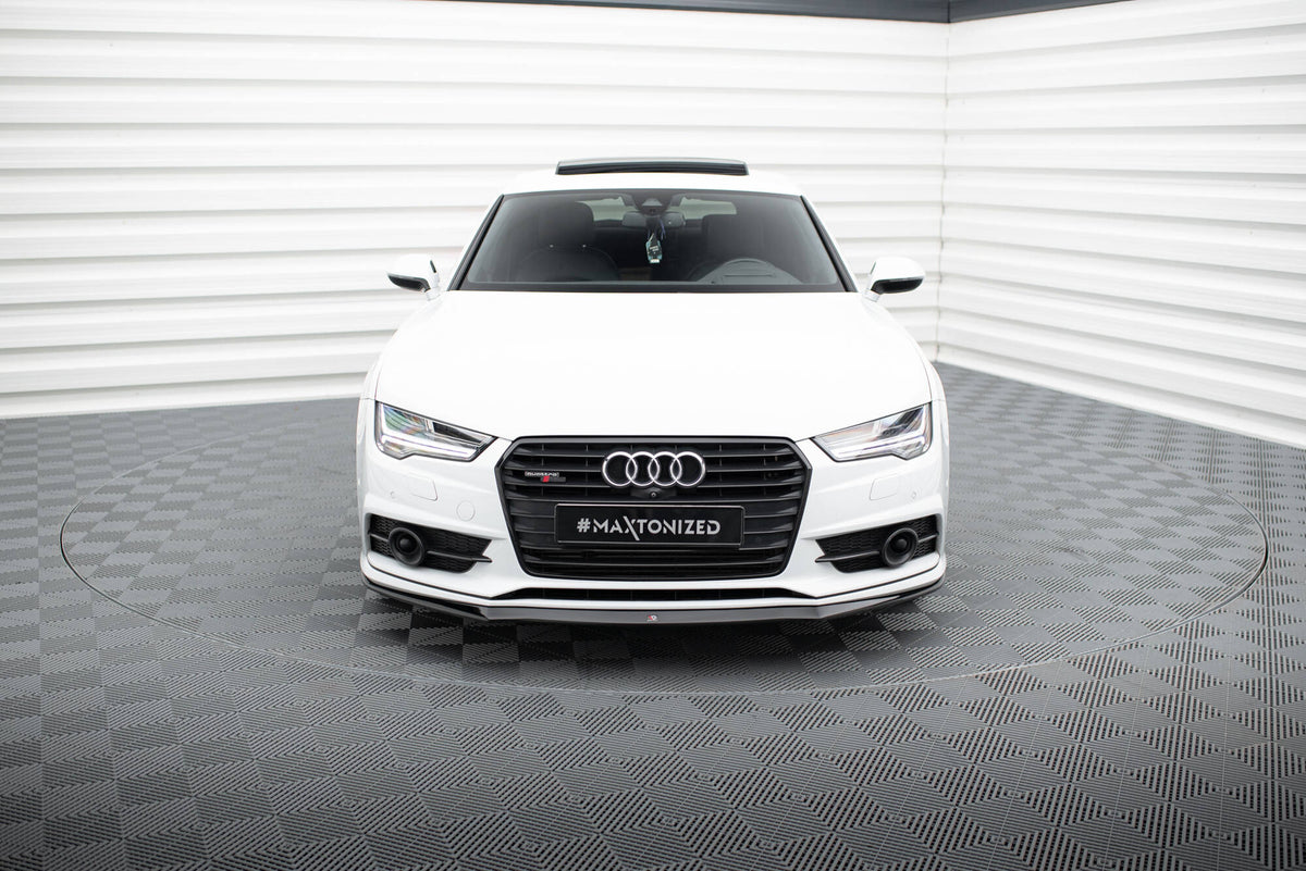 Street+ Spoilerlippe Front Ansatz passend für Audi S7 / A7 S-Line C7 FL schwarz Hochglanz – Ansicht 1