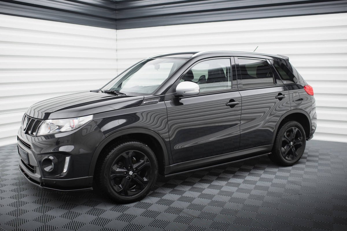 Street+ Seitenschweller Leisten passend für Suzuki Vitara S Mk2 schwarz Hochglanz – Ansicht 1