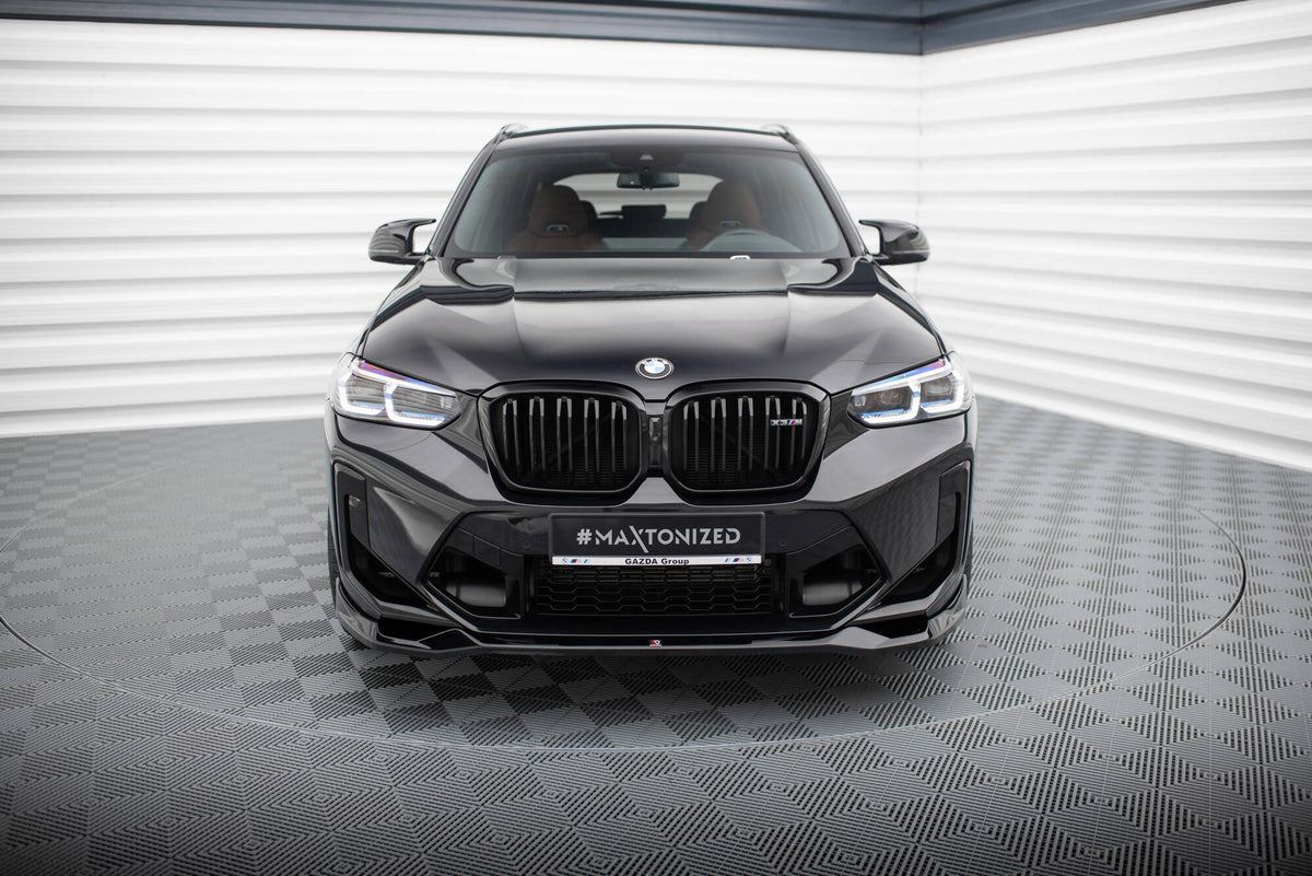 Street+ Spoilerlippe Front Ansatz V.2 passend für BMW X3 M F97 Facelift schwarz Hochglanz – Ansicht 1