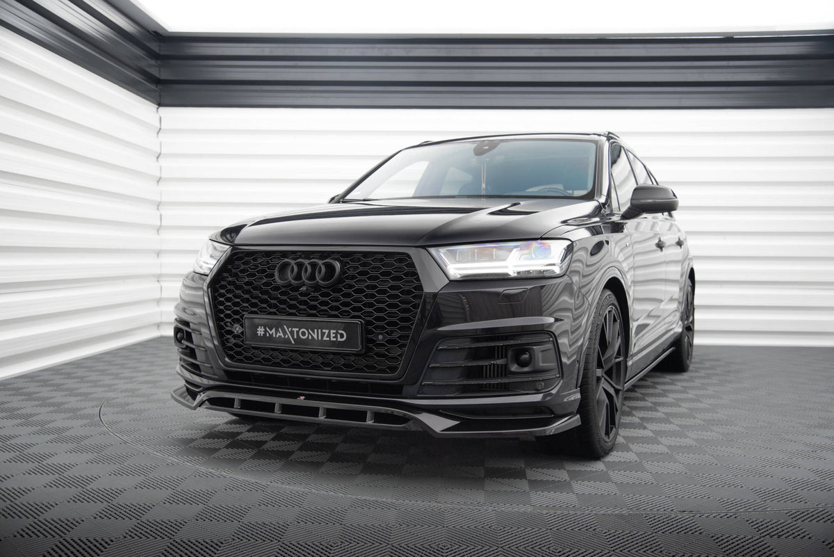 Street+ Spoilerlippe Front Ansatz V.2 passend für Audi SQ7 / Q7 S-Line Mk2 schwarz Hochglanz – Ansicht 3