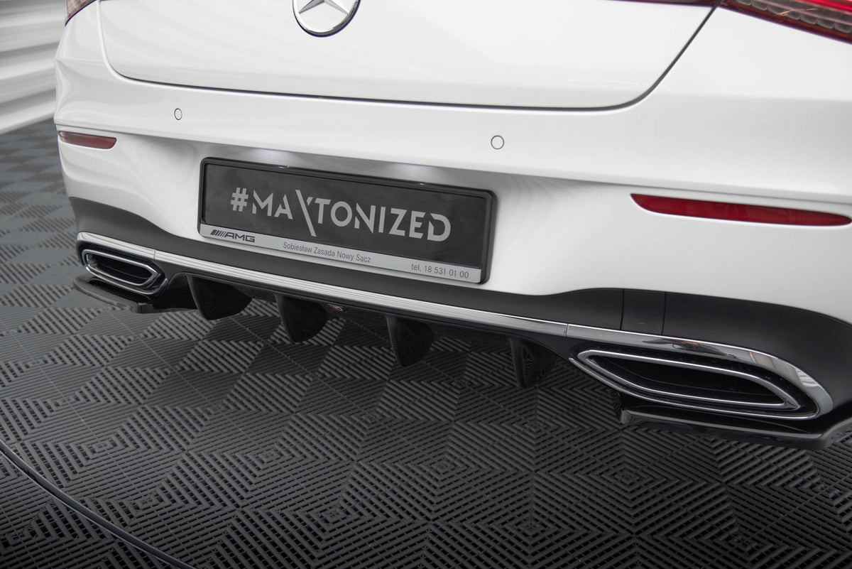 Diffusor Heck Ansatz passend für Mercedes-Benz CLA  AMG-Line X118 schwarz Hochglanz – Ansicht 3