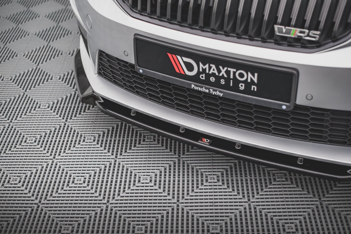 Street+ Spoilerlippe Front Ansatz V.3 passend für Skoda Octavia RS Mk3 schwarz Hochglanz – Ansicht 5