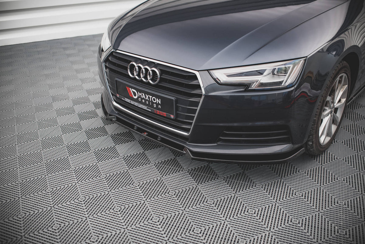 Street+ Spoilerlippe Front Ansatz V.1 passend für Audi A4 B9 schwarz Hochglanz – Ansicht 3