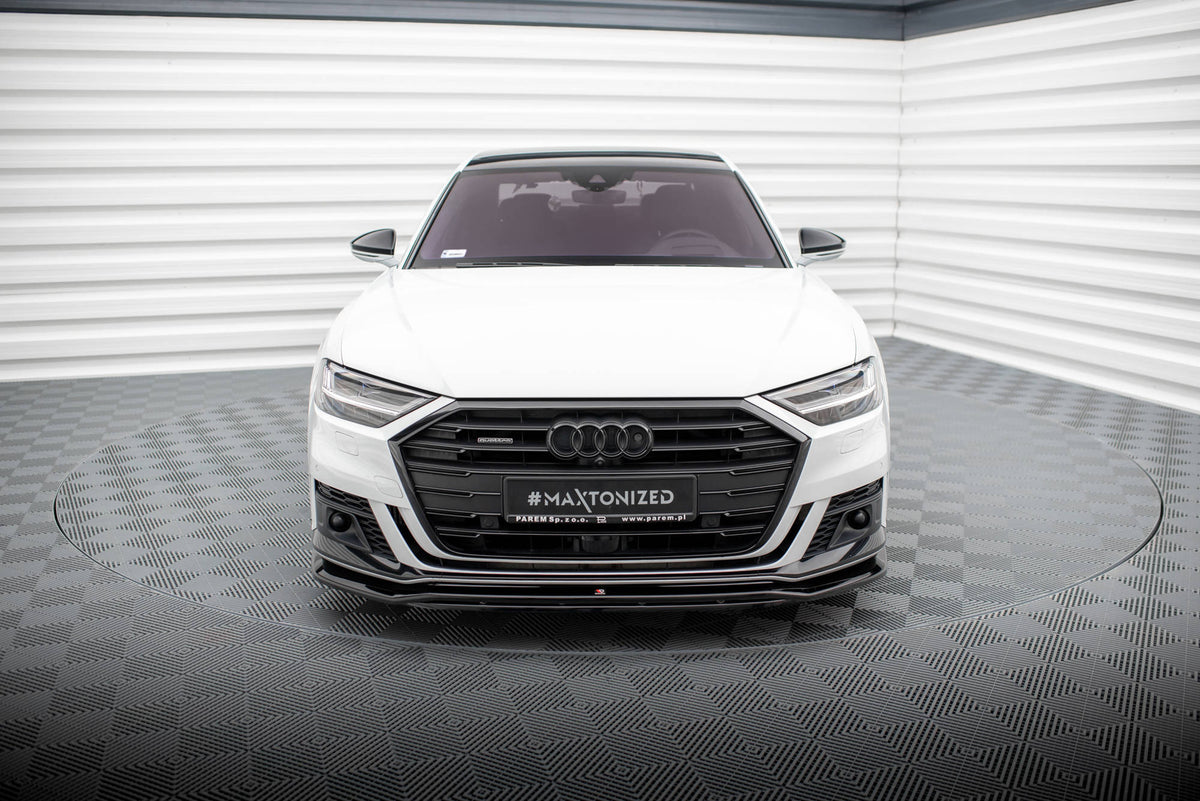 Street+ Spoilerlippe Front Ansatz V.1 passend für Audi S8 / A8 S-Line D5 schwarz Hochglanz – Ansicht 5
