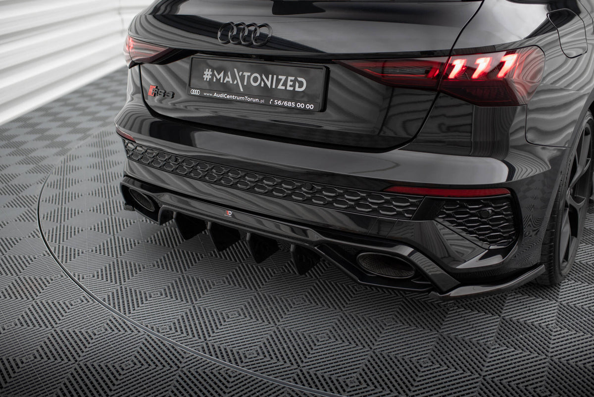 Heck Ansatz Flaps Diffusor V.2 passend für Audi RS3 Sportback 8Y schwarz Hochglanz – Ansicht 3