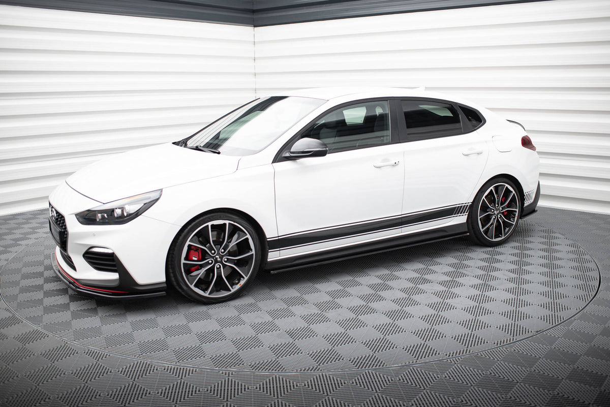 Street+ Seitenschweller Leisten passend für V.1 passend für Hyundai I30 N Mk3 Hatchback / Fastback schwarz Hochglanz – Ansicht 1