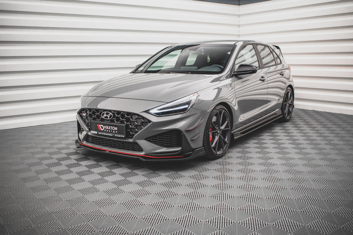 Street+ Spoilerlippe Front Ansatz V.3 passend für Hyundai I30 N / I30 N-Line Hatchback/Fastback Mk3 Facelift schwarz Hochglanz – Ansicht 4