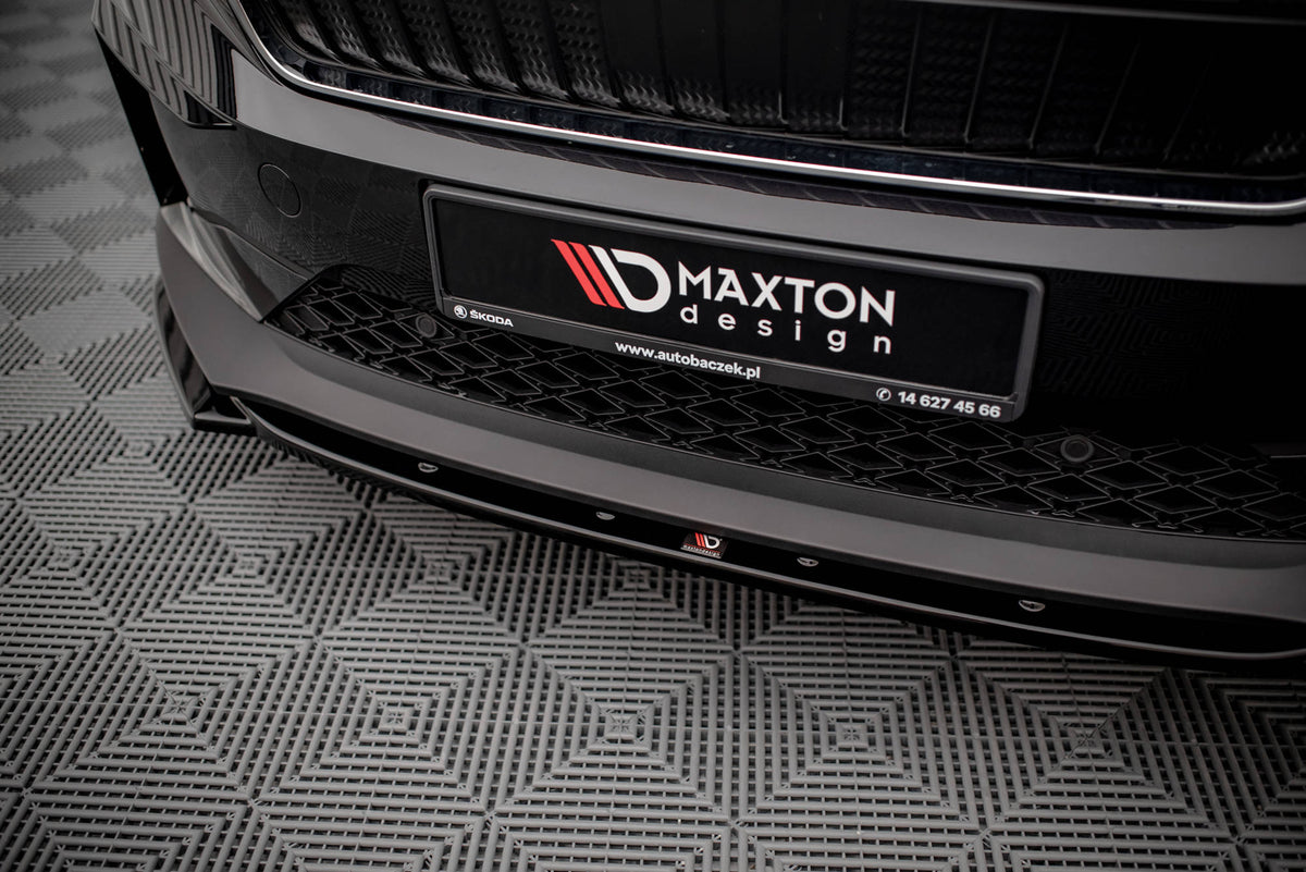 Street+ Spoilerlippe Front Ansatz V.3 passend für Skoda Enyaq iV schwarz Hochglanz – Ansicht 4