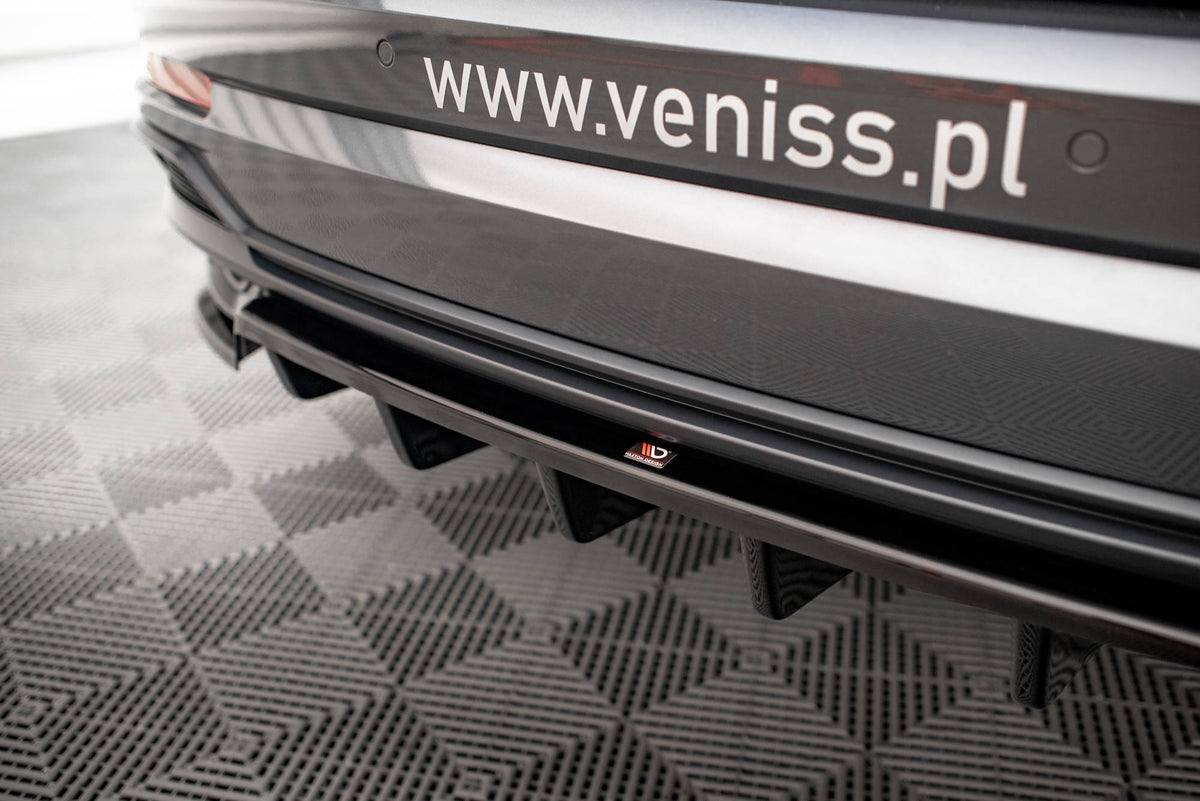 Street+ Mittlerer Diffusor RACE passend für Audi Q3 S-Line SUV F3 schwarz Hochglanz – Ansicht 3