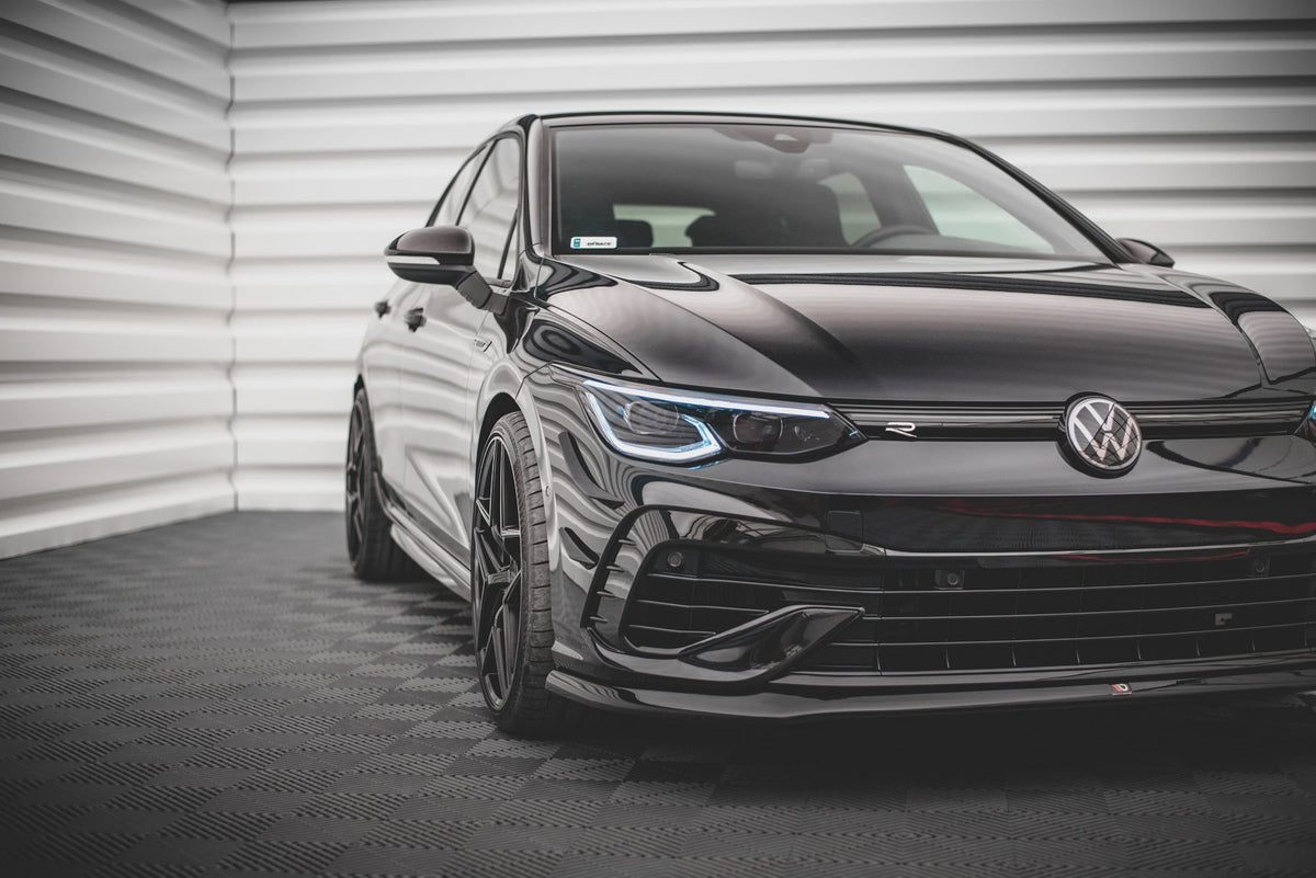 Street+ Spoilerlippe Front Ansatz V.5 passend für VW Golf R Hatchback / Variant  Mk8 schwarz Hochglanz – Ansicht 4