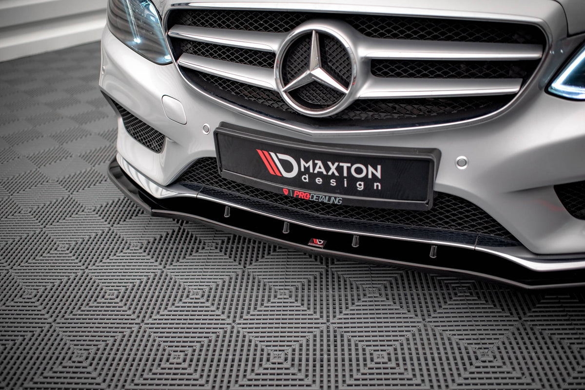 Street+ Spoilerlippe Front Ansatz V.1 passend für Mercedes-Benz E AMG-Line Limousine W212 Facelift schwarz Hochglanz – Ansicht 4