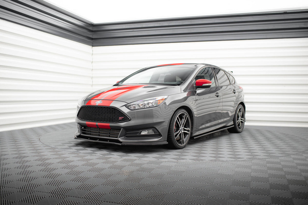 Street+ Spoilerlippe Front Ansatz V.1 passend für Ford Focus ST Mk3 FL schwarz Hochglanz – Ansicht 5